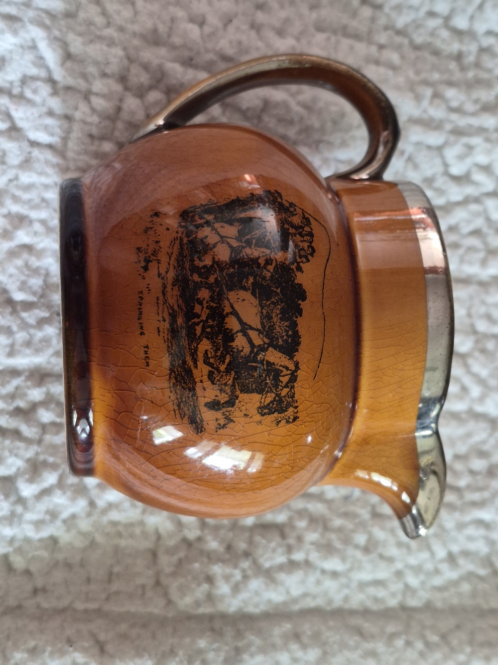 Antique Ridgway England "Coaching Days & Coaching Ways" Creamer